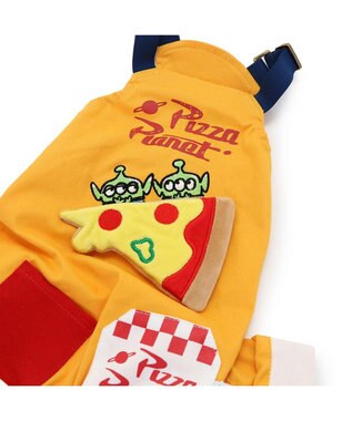 PET PARADISE ディズニー トイストーリー  ピザプラネット柄  オーバーオール 【小型犬】 オレンジ