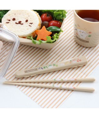 Mother garden しろたん 箸＆ケース キッチン柄 18cm 日本製 ベージュ