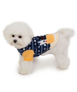 PET PARADISE リサとガスパール ペティヒートDAN Tシャツ 《雪柄》 小型犬 ネイビー