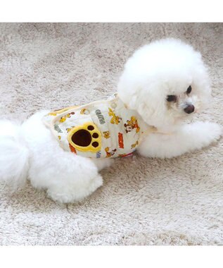 PET PARADISE ディズニー ミッキー&プルート 背中開き キルトベスト 小型犬 ベージュ