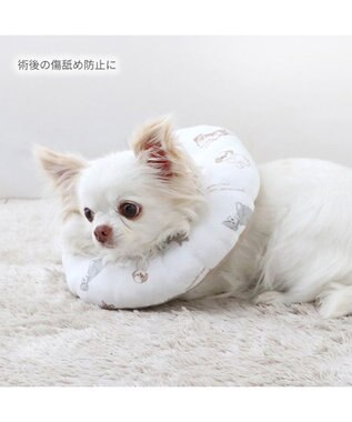 PET PARADISE ペットパラダイス makokoro エリザベスカラー 《わんちゃん柄》 ４Ｓ～３Ｓ 小型犬 ベージュ