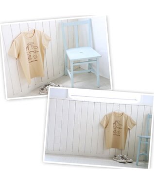 Mother garden しろたん Tシャツ 半袖  《KANAWAN柄》 ベージュ色　S/M/L/XL レディース メンズ ユニセックス 男女兼用  かわいい キャラクター 半袖Ｔシャツ マザーガーデン   父の日 父の日ギフト ベージュ