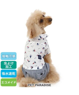 PET PARADISE 犬の服 春J.PRESS ヨット柄 パンツ つなぎ 【小型犬】 白~オフホワイト