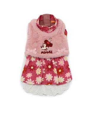 PET PARADISE ディズニー ミニーマウス ワンピース ベスト付き 《花柄 》小型犬 花柄