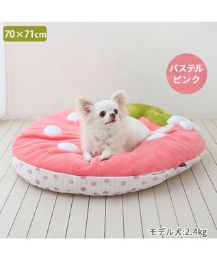 ペットクレートマット　クッション　大きな苺 ネット店限定 くすみ苺 クッション (70×71cm) 小型犬 / PET