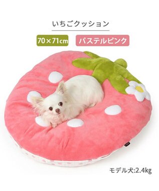 PET PARADISE ネット店限定 ペットパラダイス 苺 クッション 《パステルピンク》 70×71cm 小型犬 パステルピンク