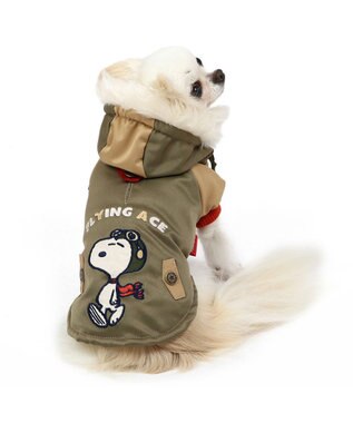 PET PARADISE スヌーピー 遠赤外線 コート 《カーキー》小型犬 カーキ