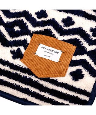 PET PARADISE ペットパラダイス ブランケット 《カントリー柄》 ホワイト×ネイビー