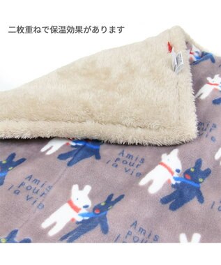 PET PARADISE リサとガスパール 遠赤外線 ボアマット 《 であい柄 》 (80×60cm) であい柄