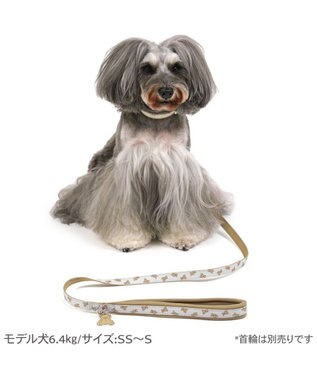 PET PARADISE ペットパラダイス くまちゃん 総柄リード ４Ｓ～３Ｓ オフホワイト