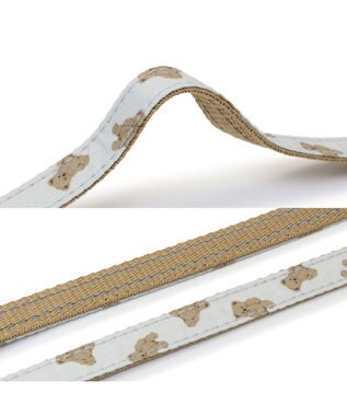 PET PARADISE ペットパラダイス くまちゃん 総柄リード ４Ｓ～３Ｓ オフホワイト