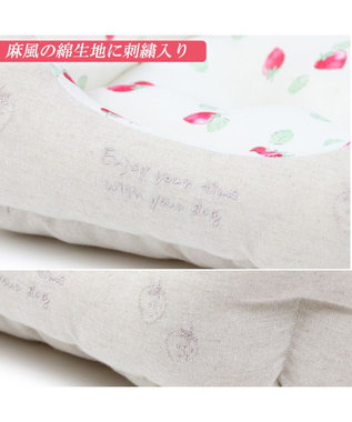 PET PARADISE ペットパラダイス 苺柄 接触冷感 クールカドラーベッド(57×45cm) -