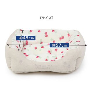 PET PARADISE ペットパラダイス 苺柄 接触冷感 クールカドラーベッド（57×45cm） -