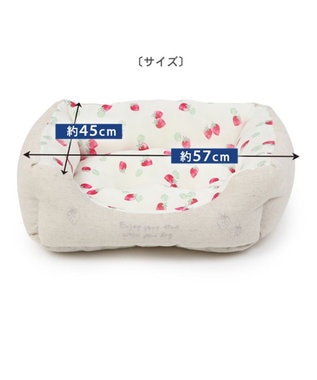 PET PARADISE ペットパラダイス 苺柄 接触冷感 クールカドラーベッド(57×45cm) -