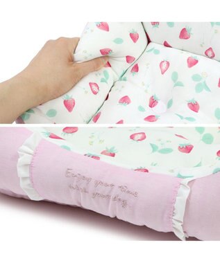 PET PARADISE ペットパラダイス クールカドラー 角型《いちご&お花柄》 小型犬 いちご&お花柄