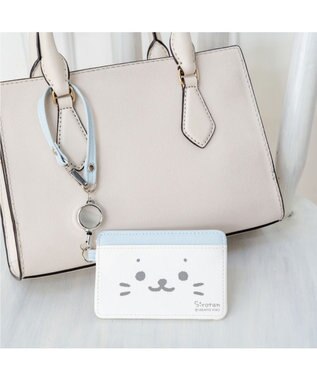 Mother garden しろたん リール付きパスケース 《顔ぼんブルー》 単品 顔ぼんブルー