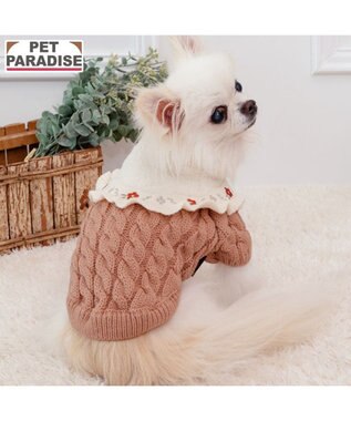 PET PARADISE ペットパラダイス バイカラー ニット 《ピンク》 小型犬