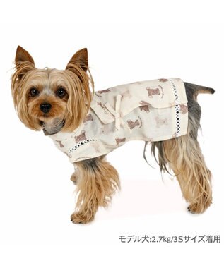PET PARADISE ペットパラダイス 甚平 《くま いっぱい柄》 小型犬 ホワイト×ブラウン
