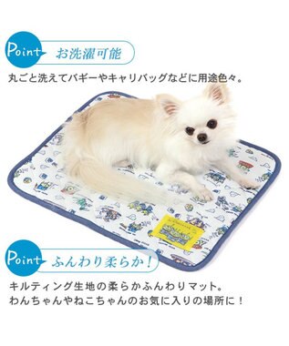 PET PARADISE ディズニー トイ・ストーリー エイリアン柄 柔らか クールマット (48×40cm) 紺(ネイビー・インディゴ)