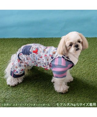 PET PARADISE スヌーピー ラガー シャツ 小型犬 グレー×ピンク