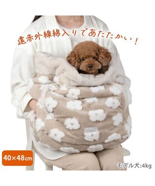 PET PARADISE ペットパラダイス 遠赤外線 ボア 犬たんぽ 《お花柄》M ベージュ