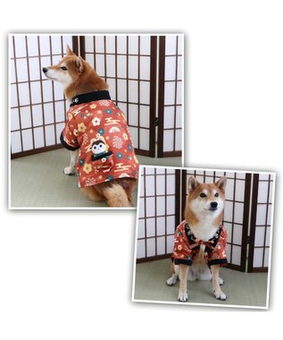 PET PARADISE ペットパラダイス 遠赤外線 レトロぬくぬく半纏 中型犬 レッド