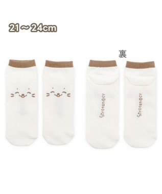 Mother garden しろたん 靴下 スニーカー丈 2足セット 21～24cm 《にっこりブラウン ドットウインク》 ２足セット