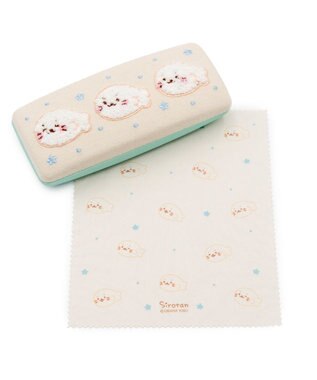 Mother garden しろたん クロス付 サガラ刺繍 眼鏡ケース 《しろたん》 単品 しろたん
