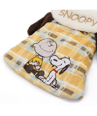 PET PARADISE スヌーピー ポンチョ 《にっこり チェック柄》中型犬 大型犬 黄