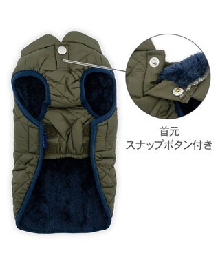 PET PARADISE J.PRESS ダイヤＳＴ 綿入ベスト 《カーキー》 小型犬 カーキ