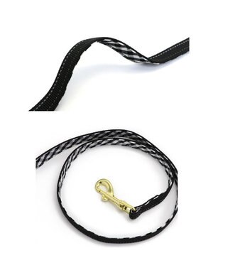 PET PARADISE リサとガスパール おしゃれ反射 リード 《ギンガムチェック 》４Ｓ~３Ｓ 無彩色