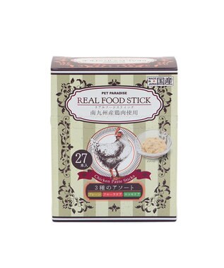 PET PARADISE リアルフードスティック 3種類アソートセット 10g×27本(プレーン9本・フローラケア9本・ロコモケア9本) 国産 -