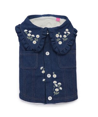 PET PARADISE ペットパラダイス 刺繍BIG襟 ジャケット 小型犬 ネイビー