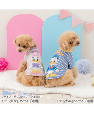 PET PARADISE ディズニー ドナルドダック 手つなぎＴシャツ 接触冷感 中型犬 大型犬 ブルー