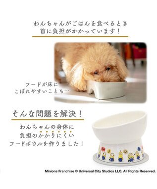 PET PARADISE ミニオン ボブ 高さのある フードボウル マルチカラー