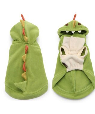 PET PARADISE ペットパラダイス フリース パーカー 《恐竜》小型犬 黄緑