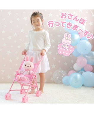 Mother garden マザーガーデン うさもも ドールバギー  ミニベビーカー ピンク(淡)