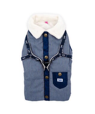 PET PARADISE Lee アウターハーネス 《ヒッコリー》 小型犬 ネイビー×ホワイト