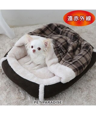 PET PARADISE ペットパラダイス 四角寝袋 遠赤外線 《チェック柄》 45×57cm