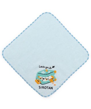  しろたん ミニタオル 《スーツケ柄　青》
