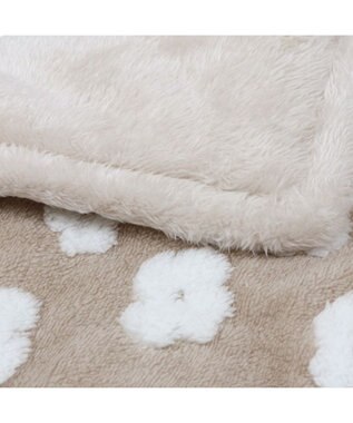 PET PARADISE ペットパラダイス 遠赤外線 ボアマット 《お花柄》角型 小型犬 ベージュ