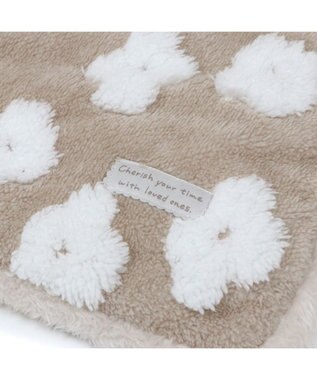 PET PARADISE ペットパラダイス 遠赤外線 ボアマット 《お花柄》角型 小型犬 ベージュ