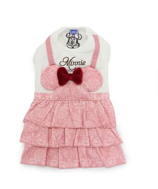 PET PARADISE ディズニー ミニーマウス アンティーク柄 ワンピース 【小型犬】 ピンク（淡）