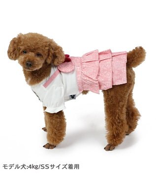 PET PARADISE ディズニー ミニーマウス アンティーク柄 ワンピース 【小型犬】 ピンク（淡）