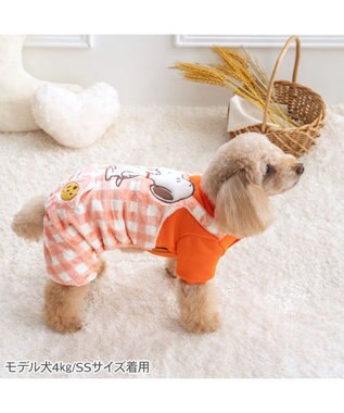 PET PARADISE スヌーピー ボア サロペット 《 クッキー柄 》 小型犬 レッド