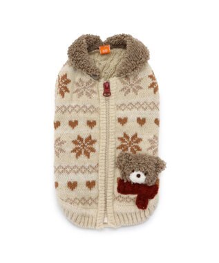 PET PARADISE ペットパラダイス くまちゃん ベスト《雪柄》小型犬 白~オフホワイト