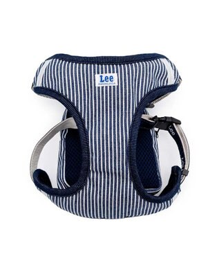 PET PARADISE Lee ヒッコリー ロゴ リュック付きハーネス ＳＳ 小型犬 ネイビー×ホワイト