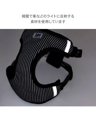 PET PARADISE Lee ヒッコリー ロゴ リュック付きハーネス ＳＳ 小型犬 ネイビー×ホワイト