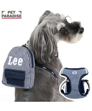 PET PARADISE Lee ヒッコリー ロゴ リュック付きハーネス ＳＳ 小型犬
