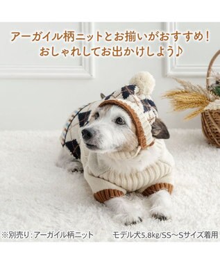 PET PARADISE ペットパラダイス アーガイルニット帽子 ４Ｓ～３Ｓ/ＳＳ～Ｓ ホワイト